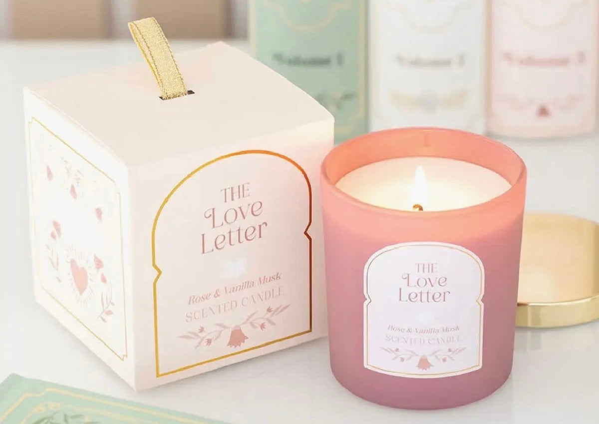 The Love Letter Rose & Vanilla Musk Candle Serenity healing gifts