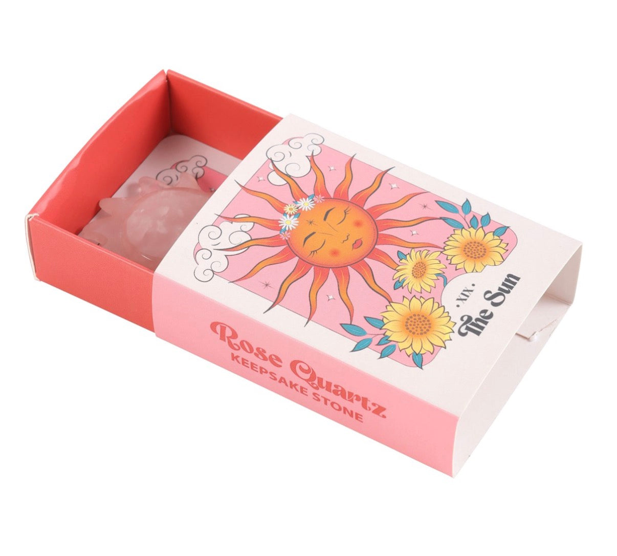 Rose quartz crystal sun keepsake