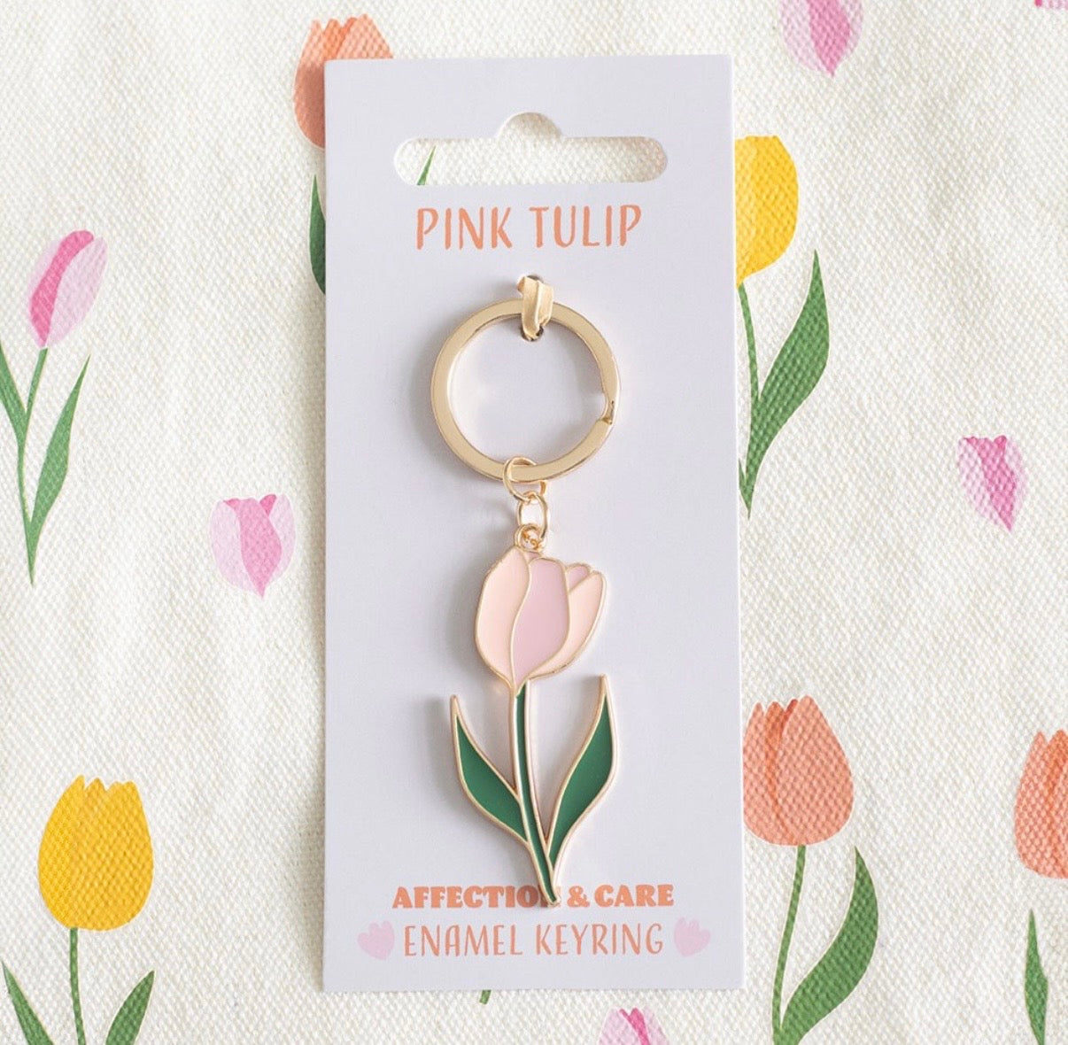 Pink tulip Keyring Serenity healing gifts