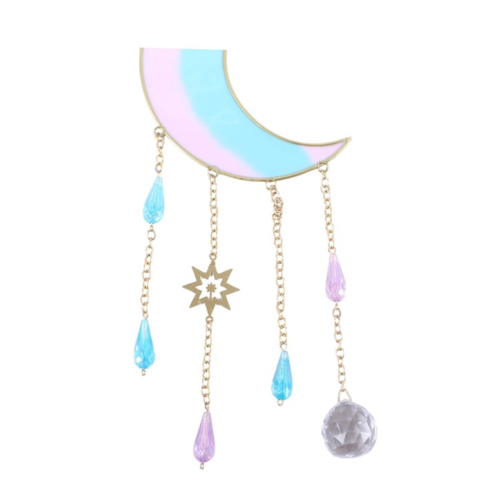 Iridescent Crescent Moon Suncatcher Serenity healing gifts