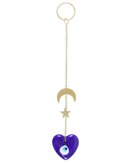 All seeing eye glass heart hanging decoration