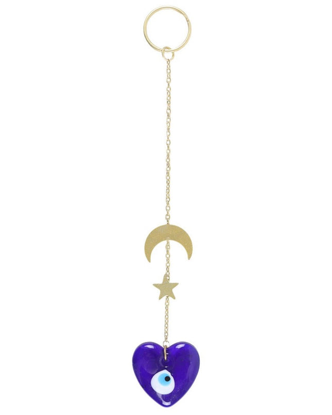 All seeing eye glass heart hanging decoration