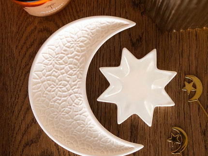 Crescent moon and star trinket dish