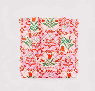 Pink floral tote bag Serenity healing gifts