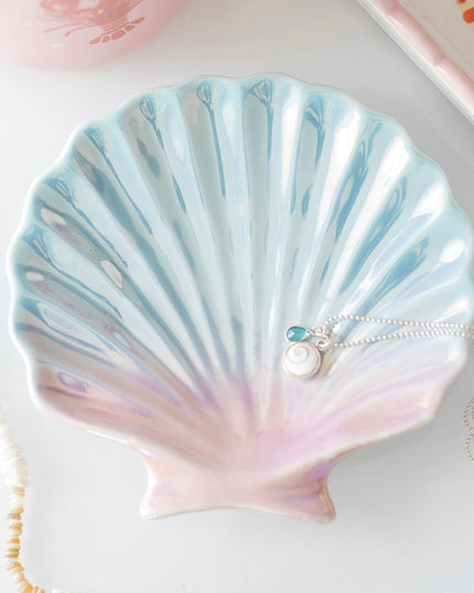Iridescent shell trinket dish