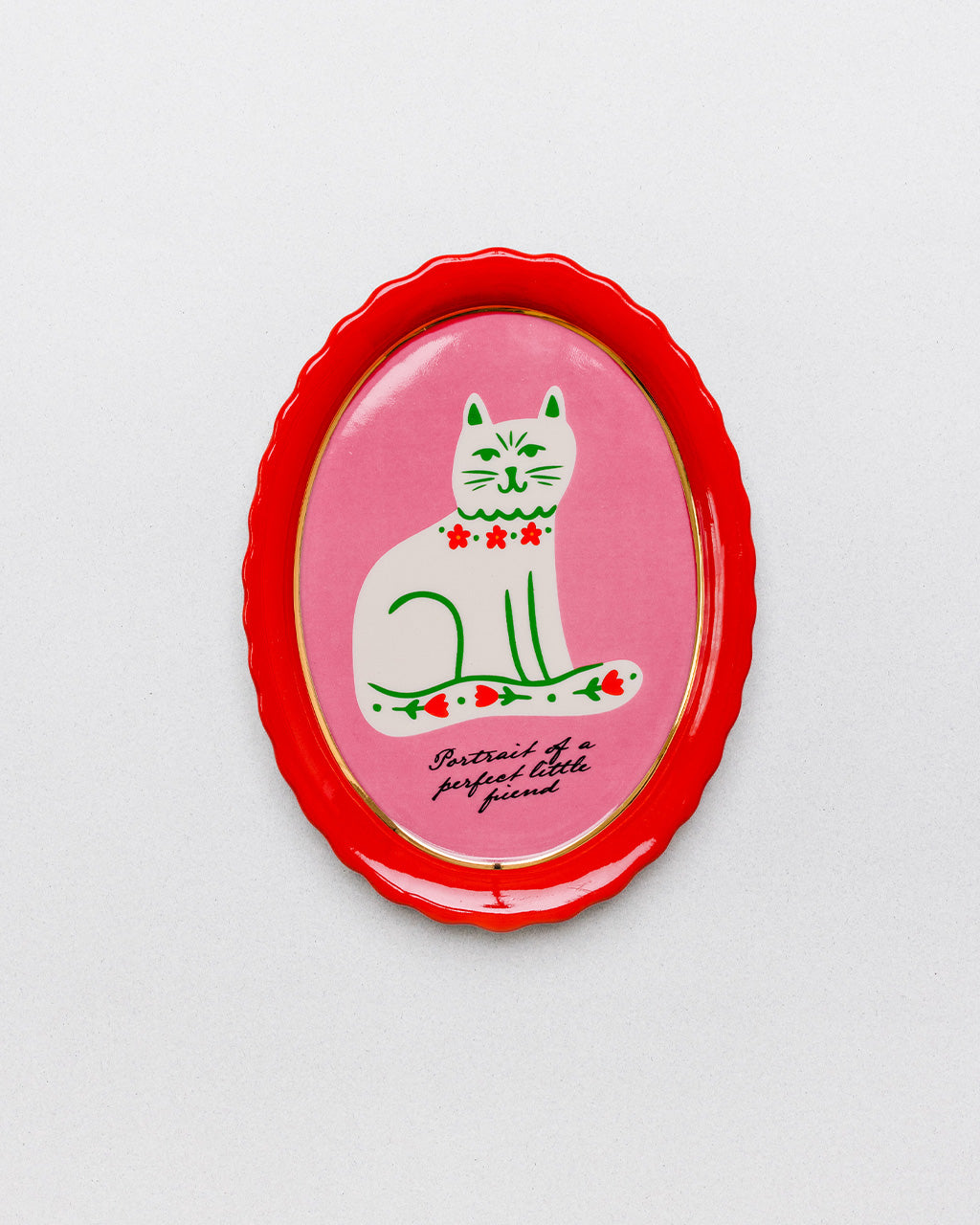 Oval cat trinket dish Serenity healing gifts