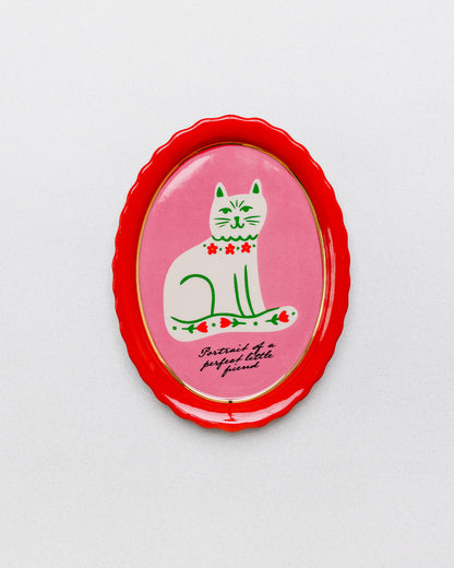 Oval cat trinket dish Serenity healing gifts
