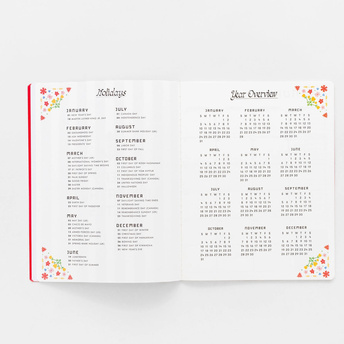 Scandinavian 12 Month Planner Serenity healing gifts