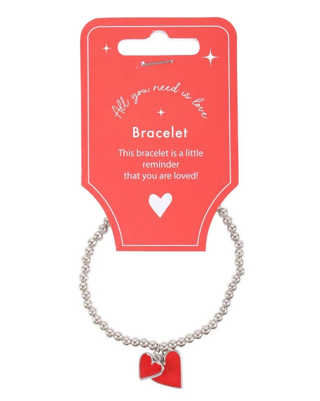 All you need is love, beaded heart bracelet