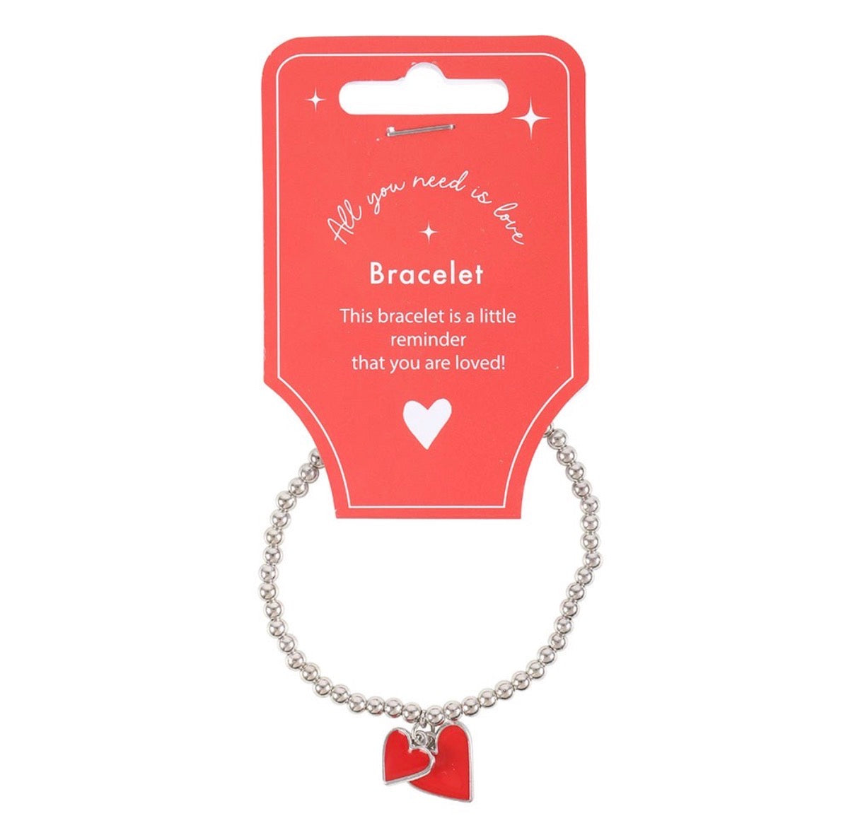 All you need is love, beaded heart bracelet