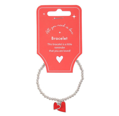 All you need is love, beaded heart bracelet