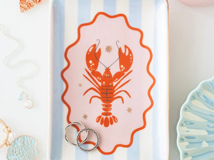 Striped lobster trinket dish