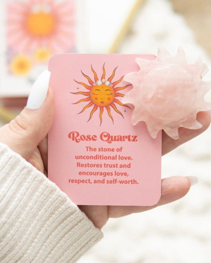 Rose quartz crystal sun keepsake