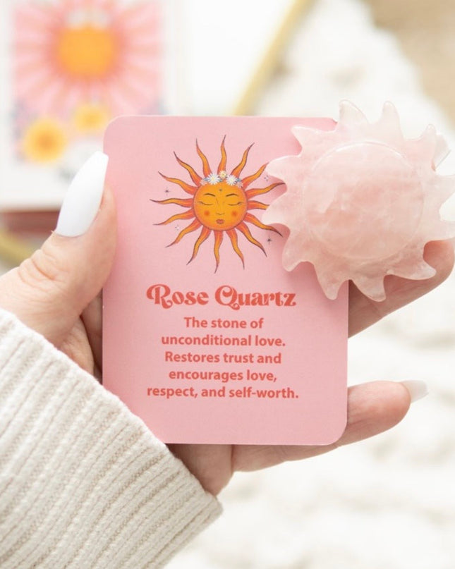Rose quartz crystal sun keepsake