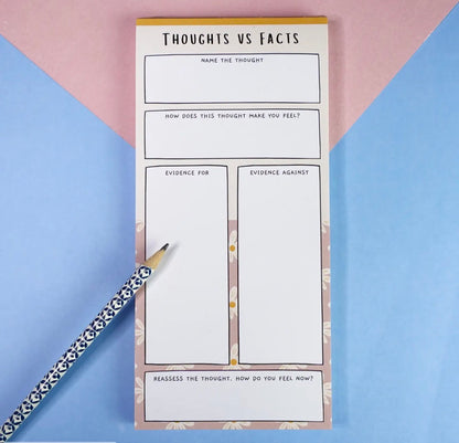 Thoughts vs Facts Notepad - Challenge Negative Thoughts Serenity healing gifts