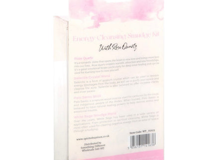 Smudge kit with rose quartz crystal