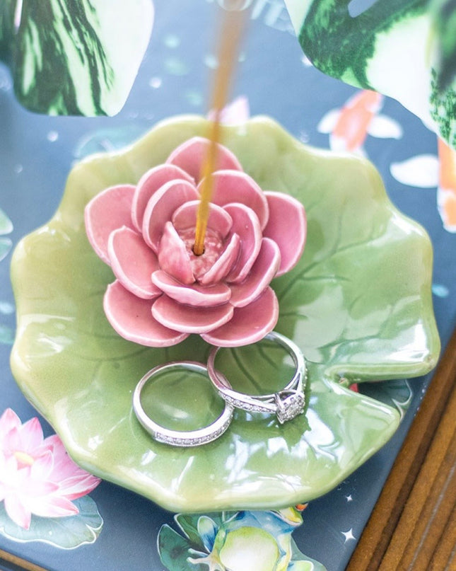 Lily pad trinket dish & incense holder