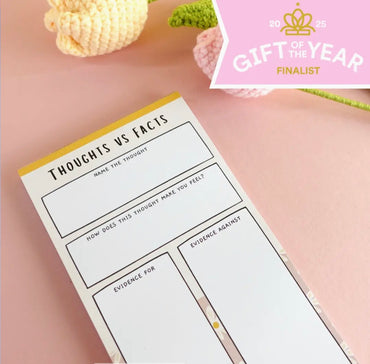 Thoughts vs Facts Notepad - Challenge Negative Thoughts Serenity healing gifts