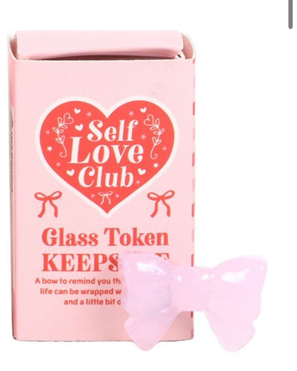 Self love bow glass token