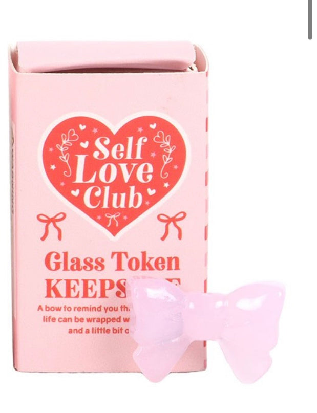 Self love bow glass token