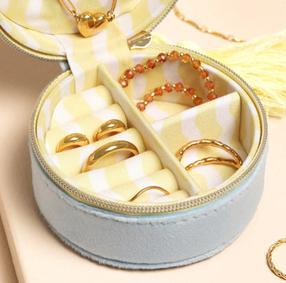 Hello Lovely You Mini Round Travel Jewellery Case