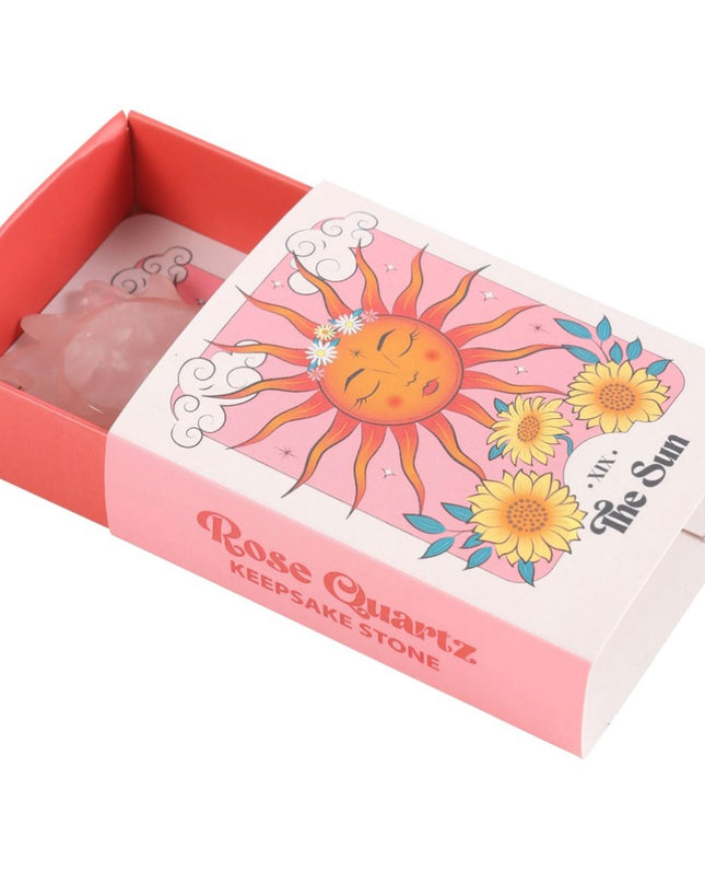 Rose quartz crystal sun keepsake