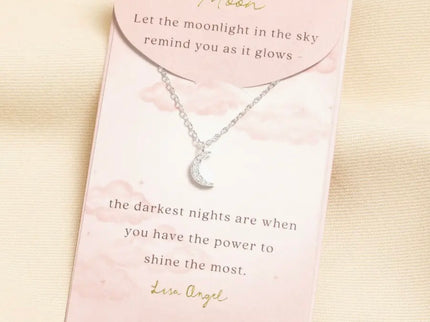 Silver Moon Carded Necklace