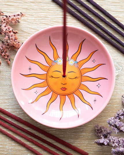 Sun celestial incense holder dish