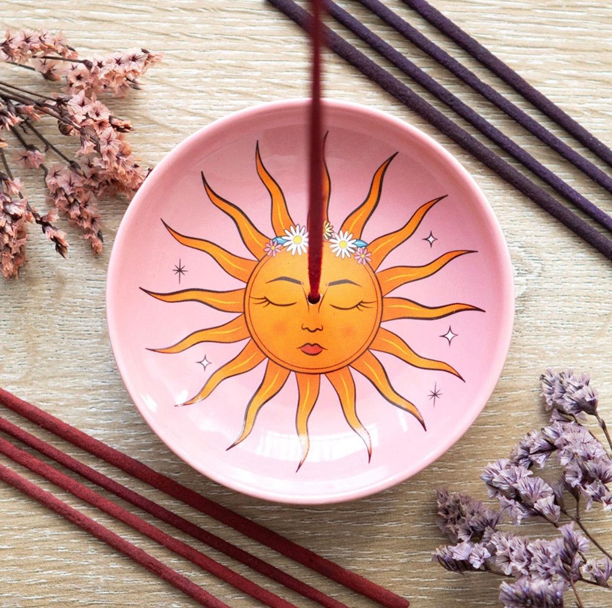 Sun celestial incense holder dish