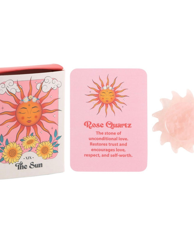 Rose quartz crystal sun keepsake