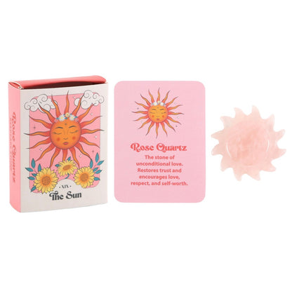 Rose quartz crystal sun keepsake