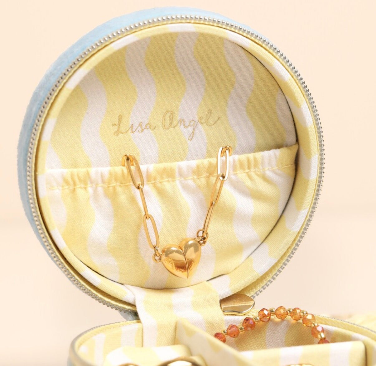 Hello Lovely You Mini Round Travel Jewellery Case