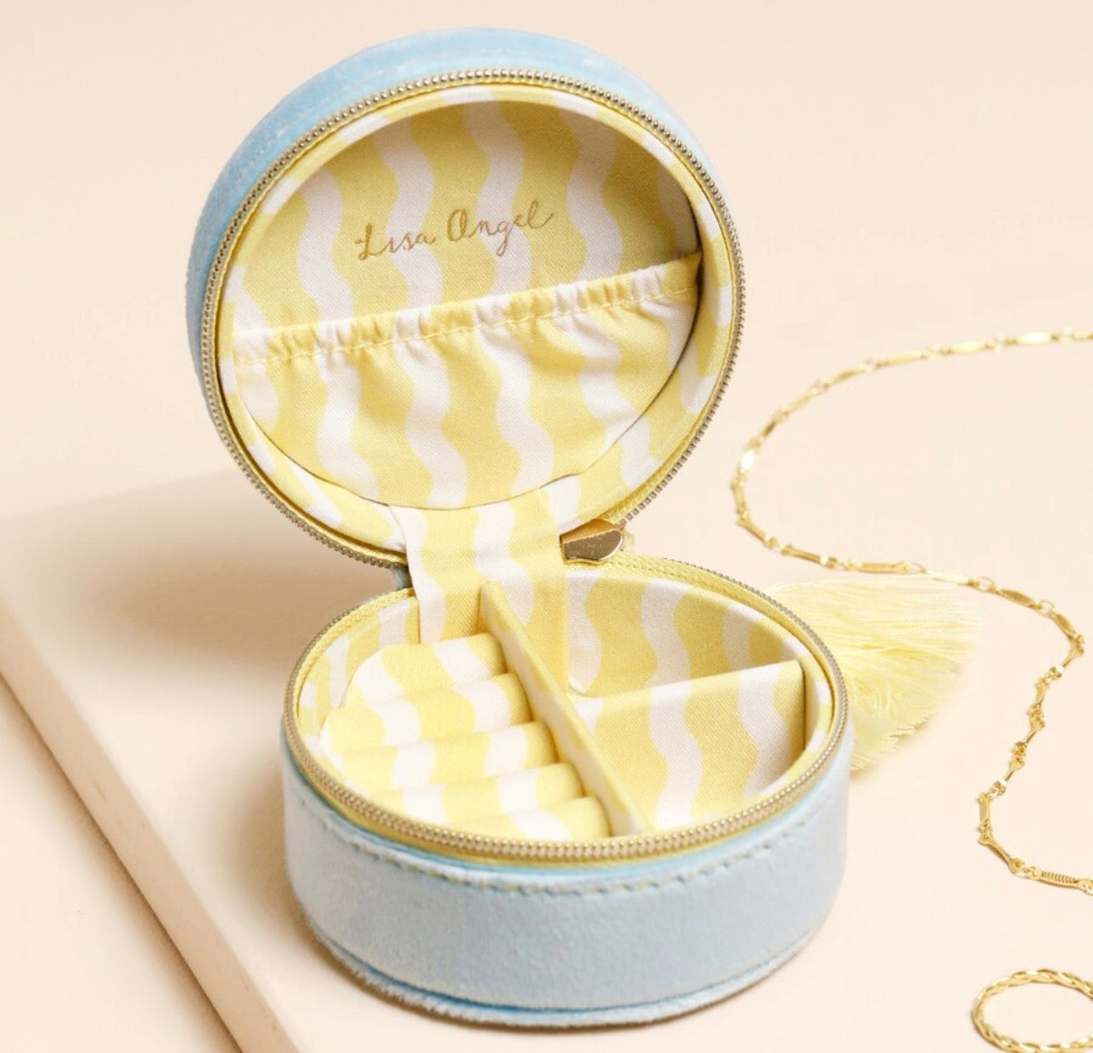 Hello Lovely You Mini Round Travel Jewellery Case