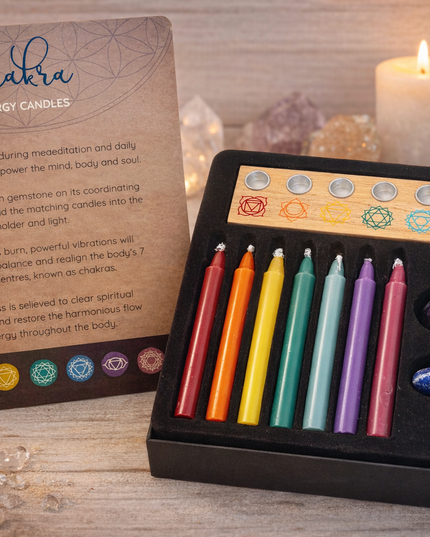Chakra Energy Candle and Crystal Gift Set