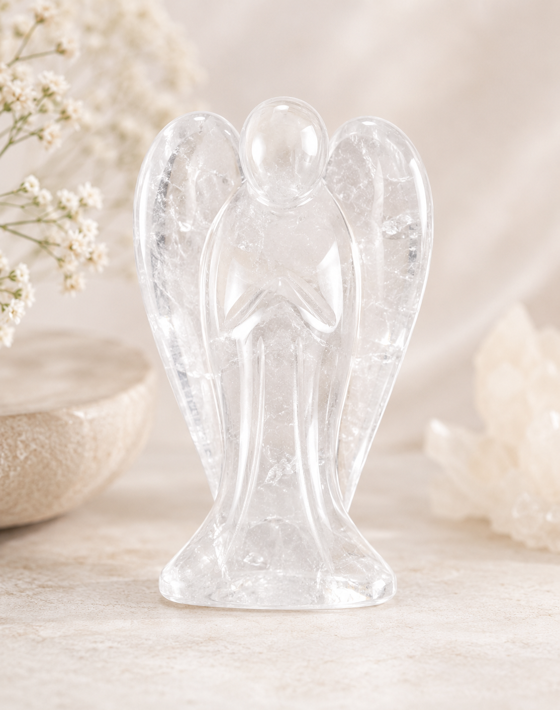 Clear quartz healing angel
