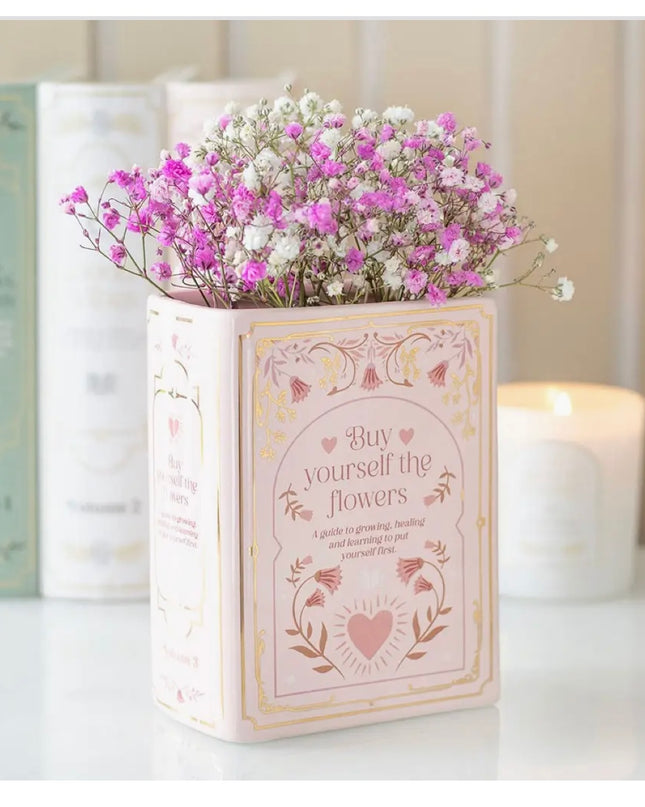 Pink Book Shaped Vase