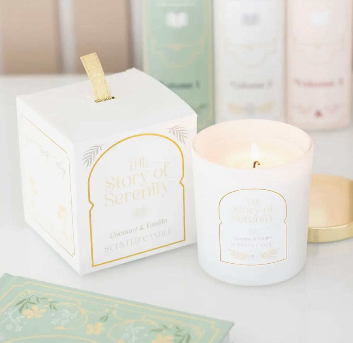 The Story of Serenity Coconut & Vanilla Candle Serenity healing gifts