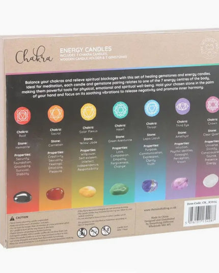 Chakra Energy Candle and Crystal Gift Set