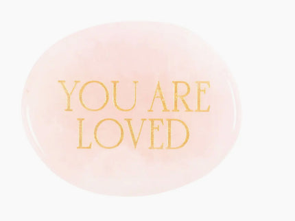 Rosenquarz-Kristall-Handschmeichler „You Are Loved“