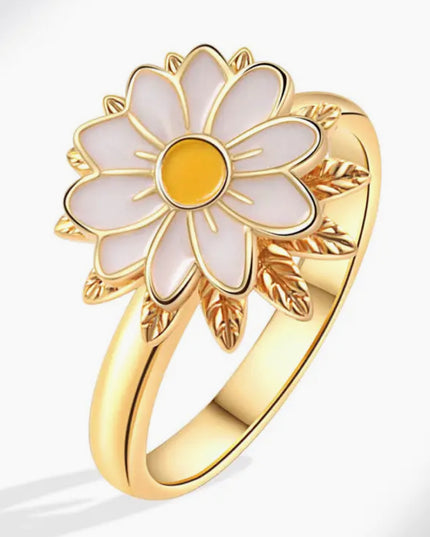 Daisy Flower Fidget Spinner Ring