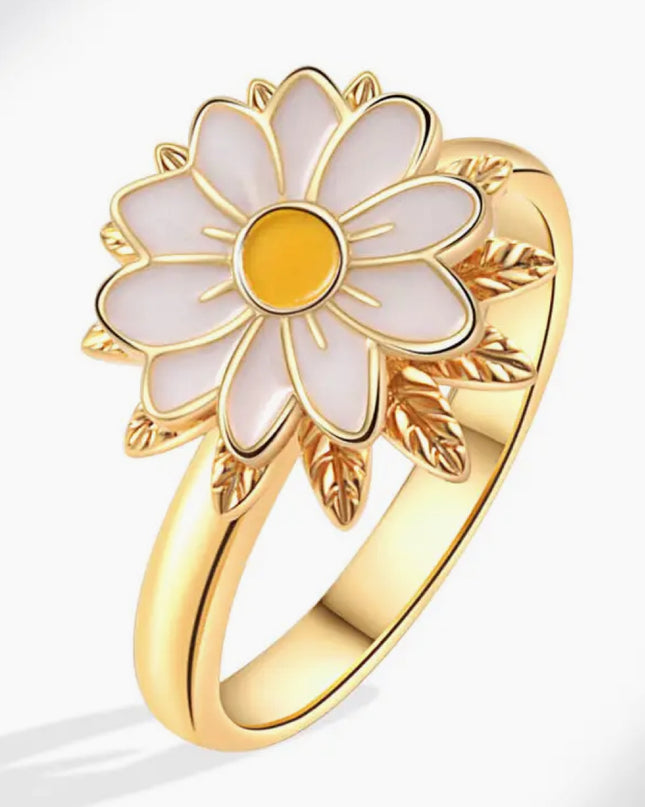 Daisy Flower Fidget Spinner Ring