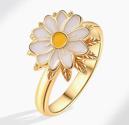 Daisy Flower Fidget Spinner Ring
