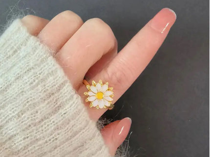 Daisy Flower Fidget Spinner Ring