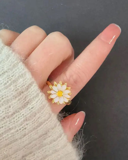 Daisy Flower Fidget Spinner Ring