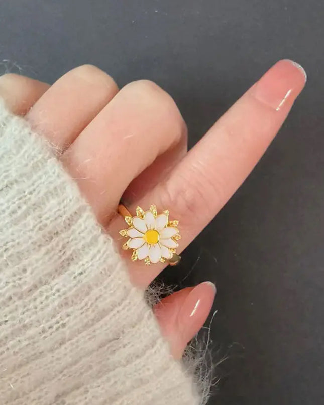 Daisy Flower Fidget Spinner Ring
