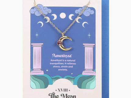 The Moon Celestial Amethyst Necklace Greeting Card