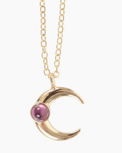 The Moon Celestial Amethyst Necklace Greeting Card
