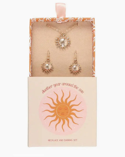 Sun Earring and Necklace Set