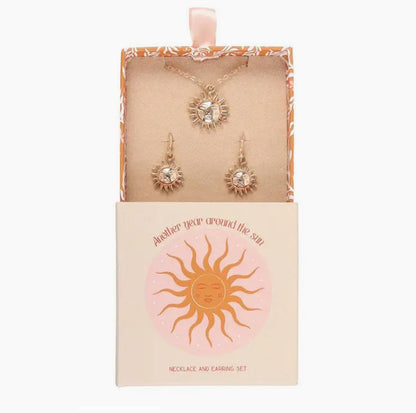 Sun Earring and Necklace Set
