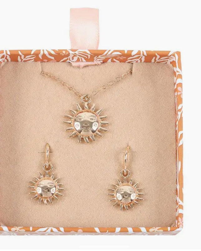 Sun Earring and Necklace Set